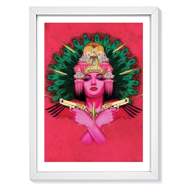 Ricochet A3 signed Print by Fiona Hewitt, Goddess art, frame not included