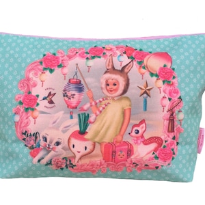 Bunny Girl Large Tassel Wash Bag, Kitsch Travel Cosmetic Bag