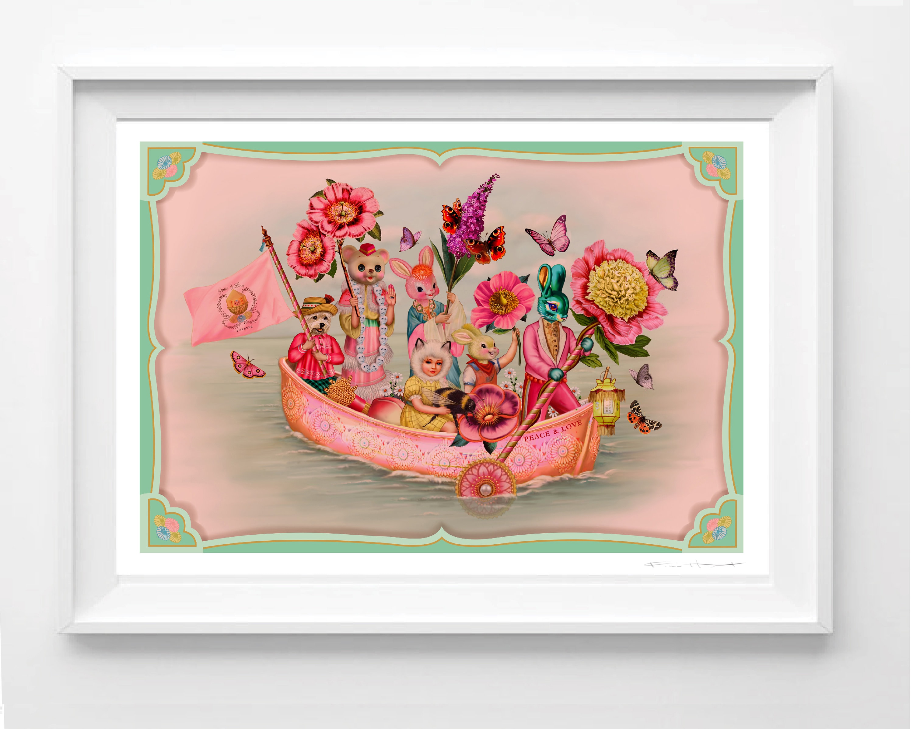 Flower Power Print: Pop Surreal Asian Kitsch, Signed A3 Art - Etsy