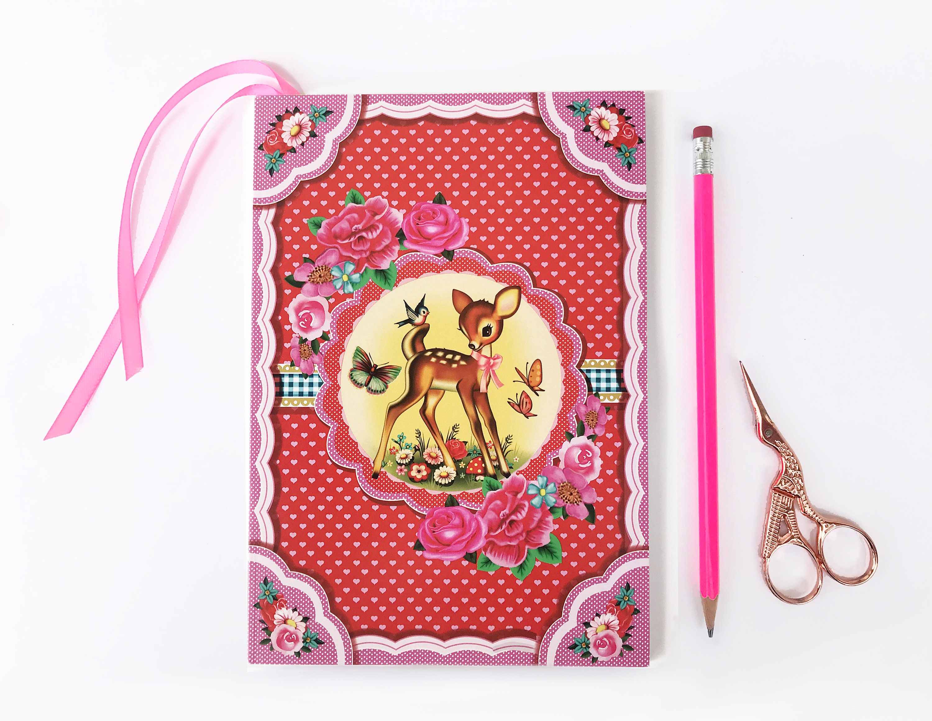 Sweet Deer A5 notebook bambi journal 80 paged notebook with bookmark happiness notebook