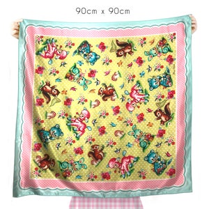 Bambi Double Sided Silky Scarf 90cm and 60cm, Bambi Scarf
