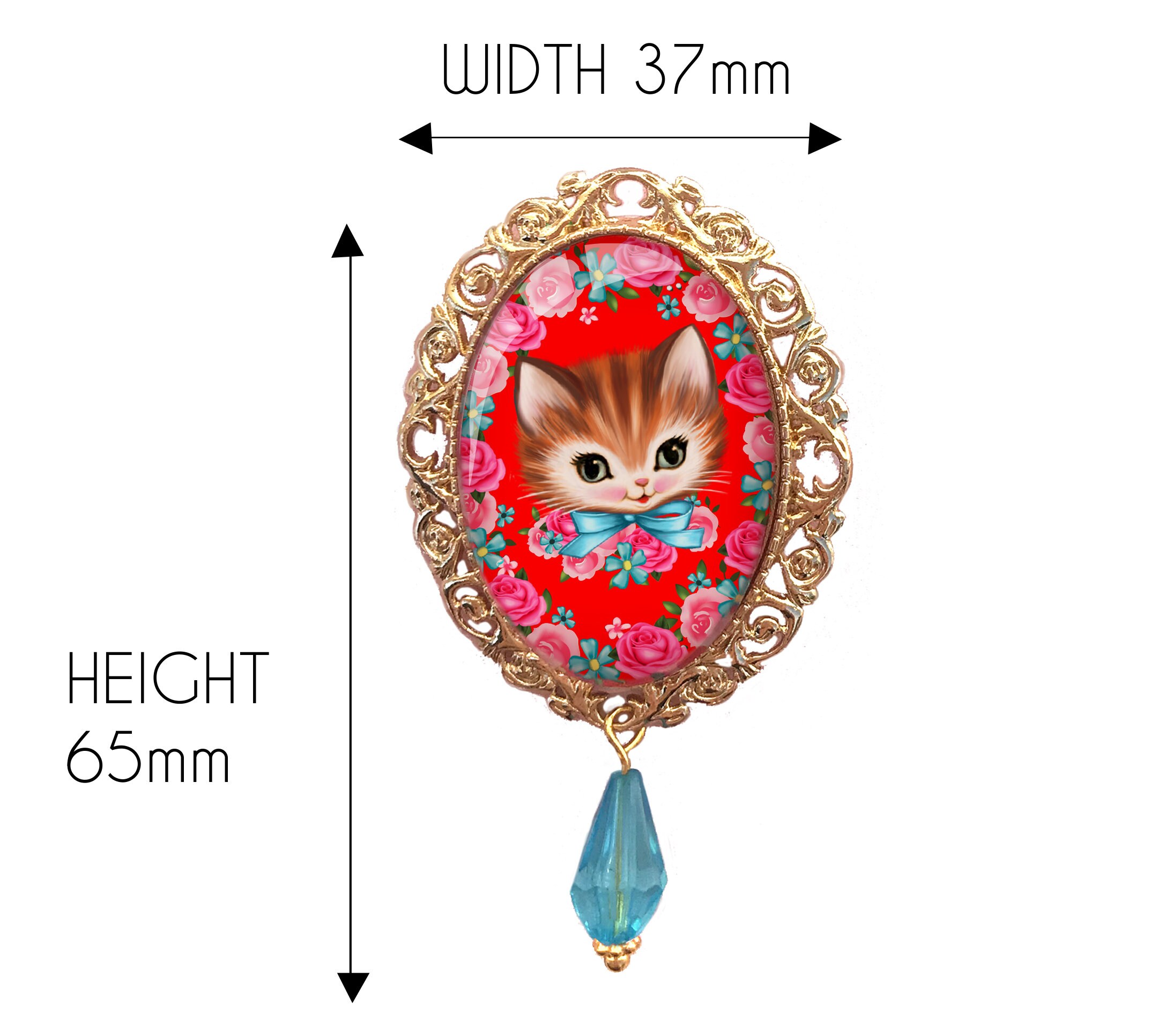 Broche Vintage Chat Sur Branche - Doré - 5,5 Cm - État Neuf Adorable