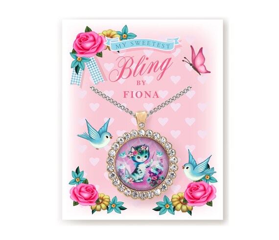 Sweetest Bling Musical Kitty Necklace Kitsch Jewellry Kitten Necklace Cat Necklace Pendant 16 Chain Vintage Kitsch Cat Jewellery Etsy UK