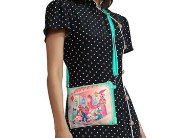 Kingdom of Joy Cross Body bag with adjustable straps. Festival bag Party bag kitsch asian pop surreal bag