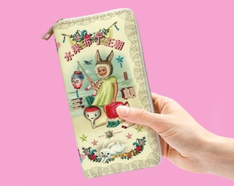 Bunny Girl wallet vintage Asian kitsch nostalgia purse by Fiona Hewitt