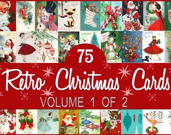 Retro Christmas Card Etsy