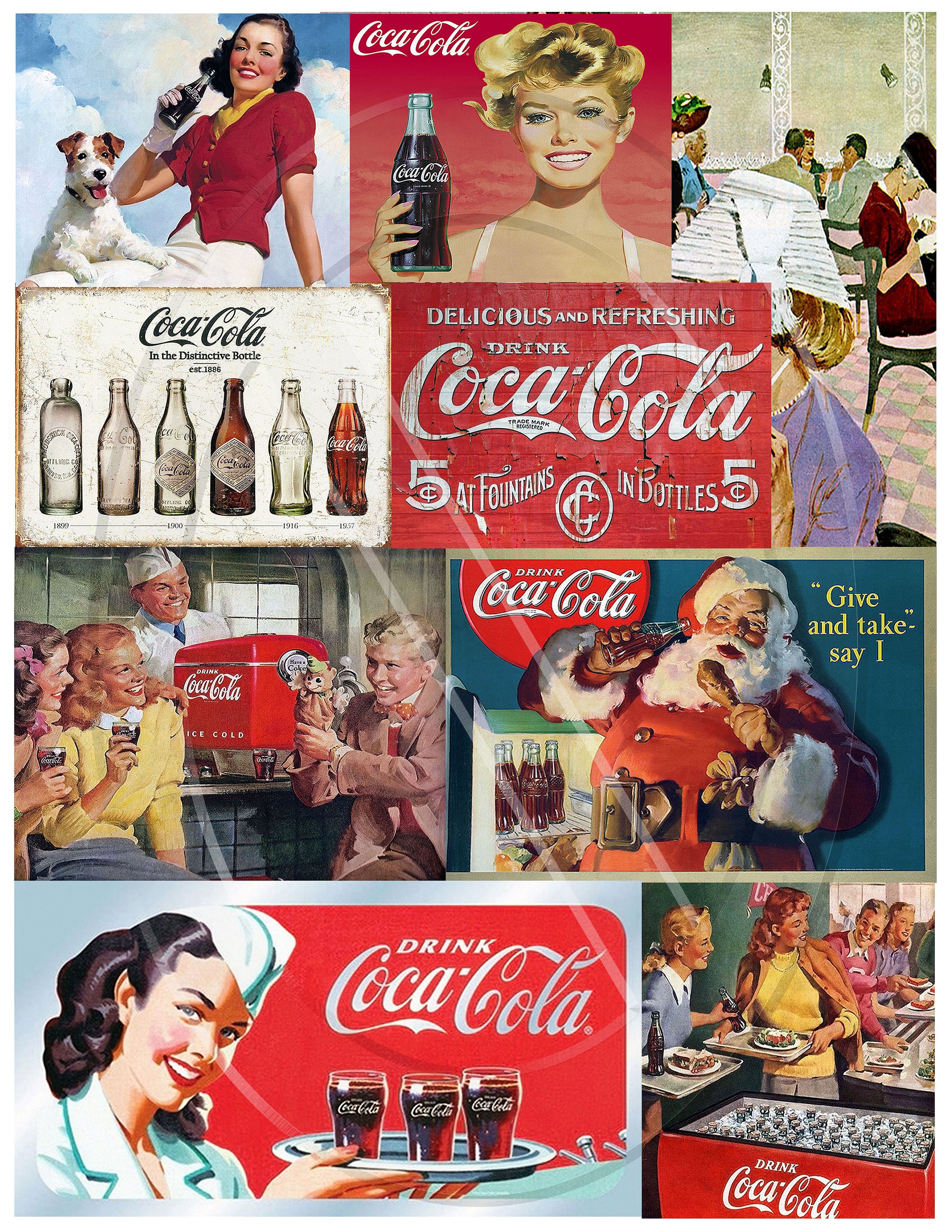 70年前のコカコーラ1950s CocaCola広告＊vintageオリジナル Amazon.co.jp: Coca-Cola レトロミニポスター B5サイズ 複製広告
