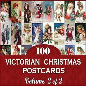 100 frentes de cartões de Natal vitorianos/VOLUME 2 DE 2/10" longo ou largo/ Download digital instantâneo/ Tags: Vintage Retro Antique Noel Navidad