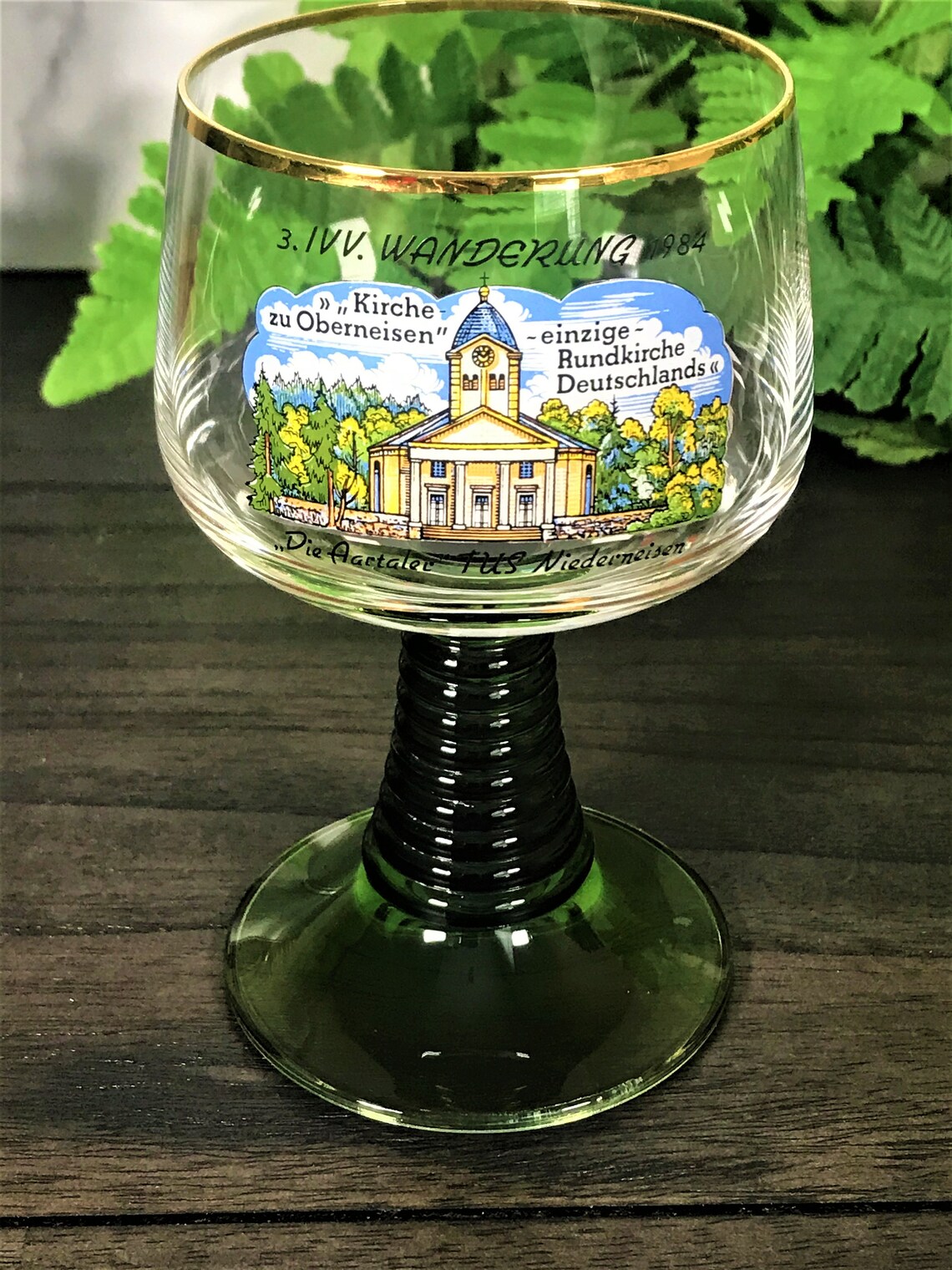 Vintage German Roemer Green Stem Wine Glasses 4 Historic Etsy