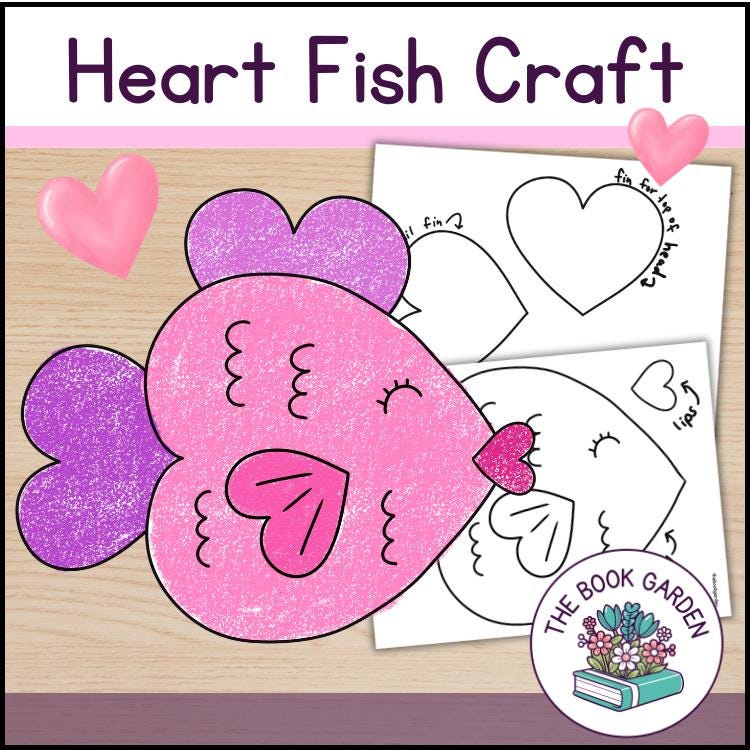 Fish Heart Craft: Printable Art Activity for Kids (PDF)