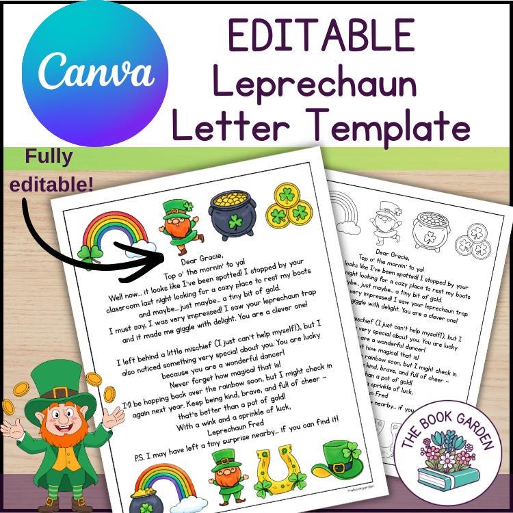 EDITABLE Leprechaun Letter Template : St Patricks Day Letter Template ...
