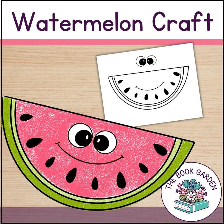 39 Fun Watermelon Crafts for Kids to Break Summer Boredom 6 Watermelon Craft: Summer Printable Art Activity for Kids