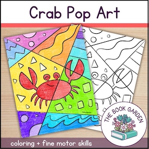Crab Art Project, Crab Craft, Summer Craft, Pop Art Craft, Crafts for Kids, Summer Crafts, Summer Activities, Summer Printables