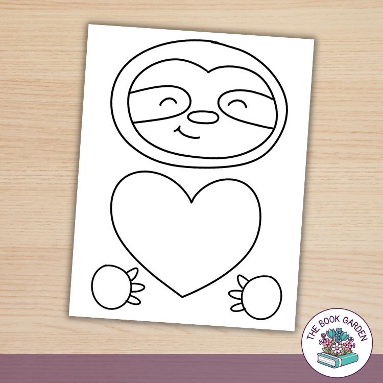 Sloth Heart Craft: Printable Art Activity for Kids (PDF) - Etsy