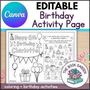 EDITABLE Birthday Coloring Page, Happy Birthday Coloring Page, Personalized Coloring Page, Happy Birthday Coloring Pages, Coloring Pages