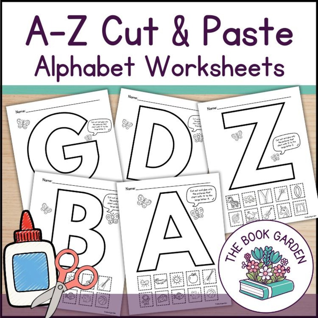 Cut and Paste Alphabet Worksheets A-Z (digital Download) - Etsy