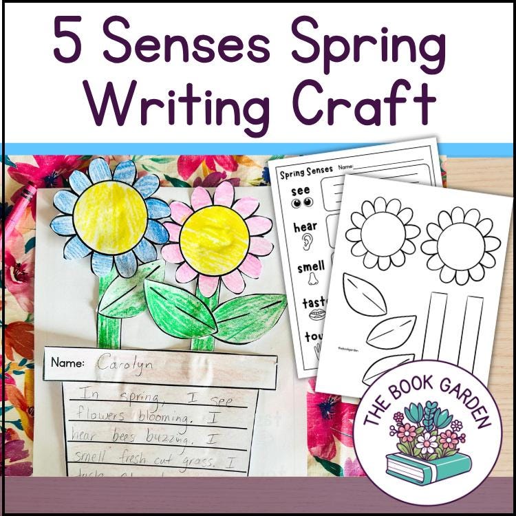 Spring Sense Craft 5 Senses Spring Writing Craft: Printable Art Activity for Kids (PDF ...
