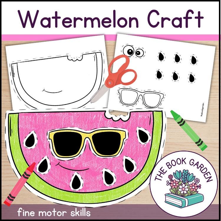 39 Fun Watermelon Crafts for Kids to Break Summer Boredom 18 Watermelon Craft for Kids: Printable Summer Activity (PDF…