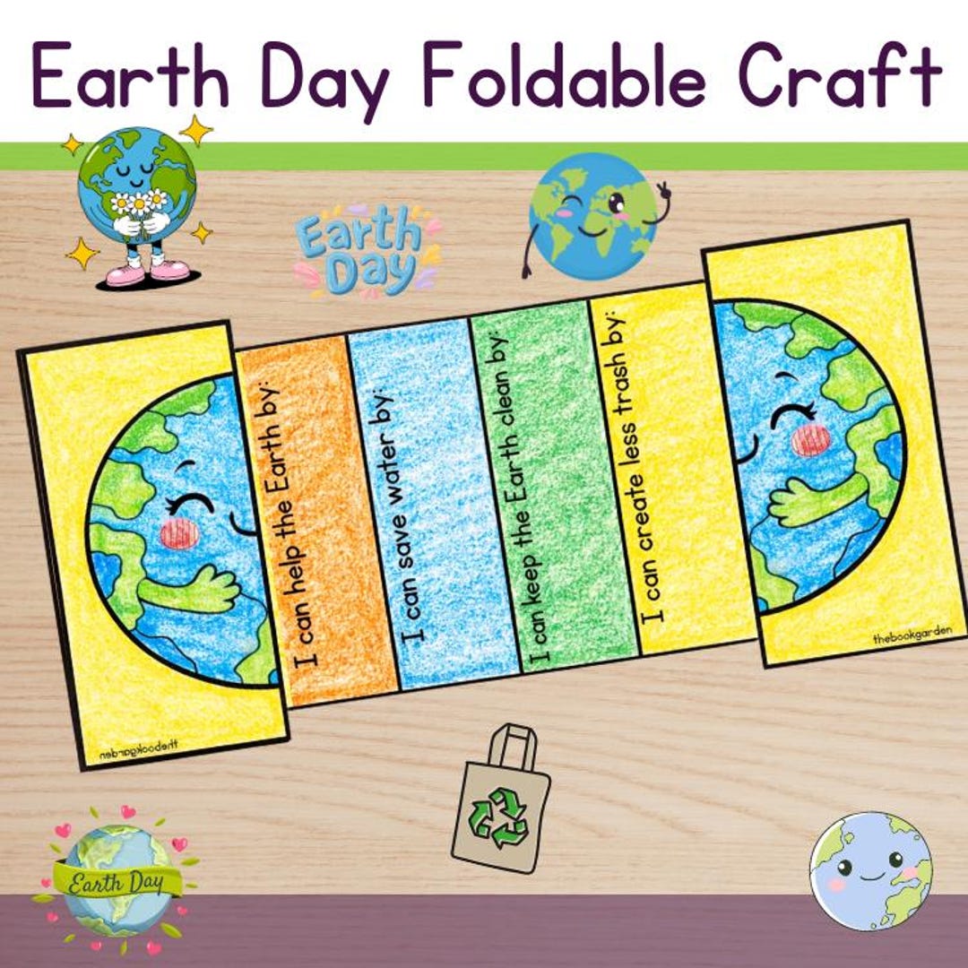 Foldable Earth Craft : Printable Earth Day Art Activity for Kids (PDF ...