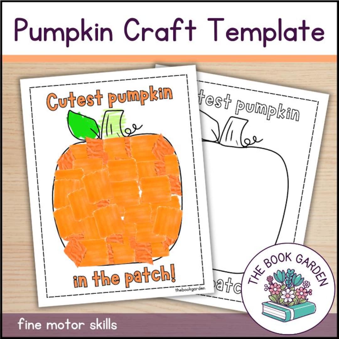 Pumpkin Craft Template for Kids: Fall Art Activity (PDF) - Etsy