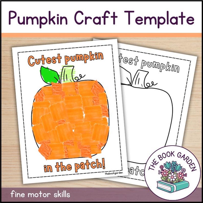 Pumpkin Craft Template for Kids: Fall Art Activity (PDF) - Etsy