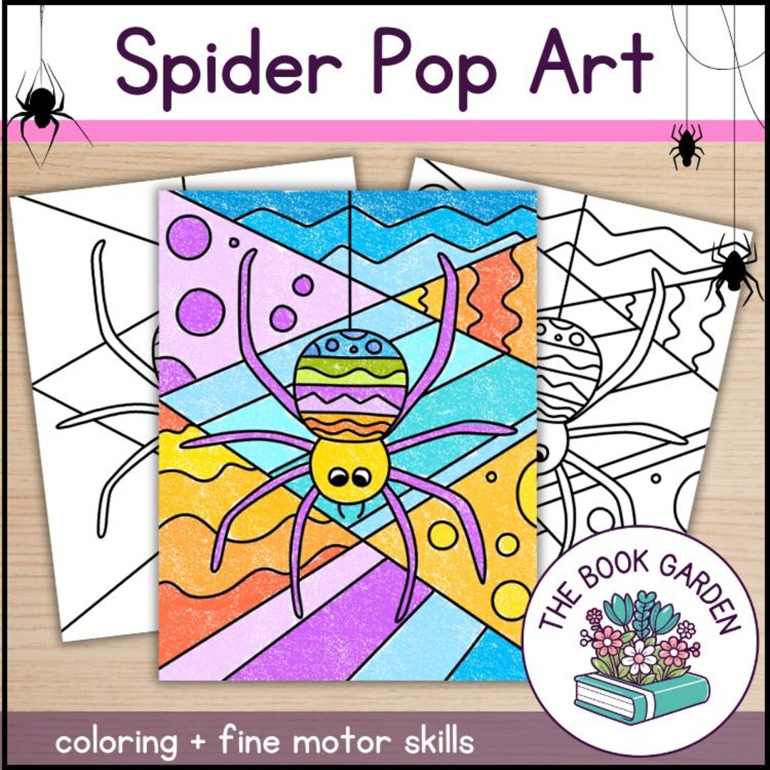 Spider Art Project: Halloween Coloring Page (PDF) - Etsy Australia