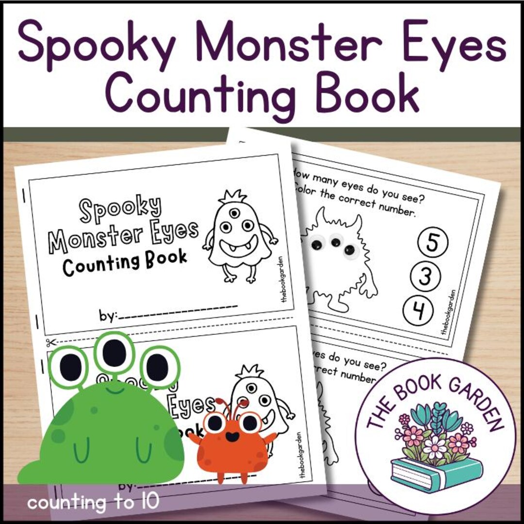 Spooky Monster Eyes Counting Book: Math Worksheets, Fall Activities ...