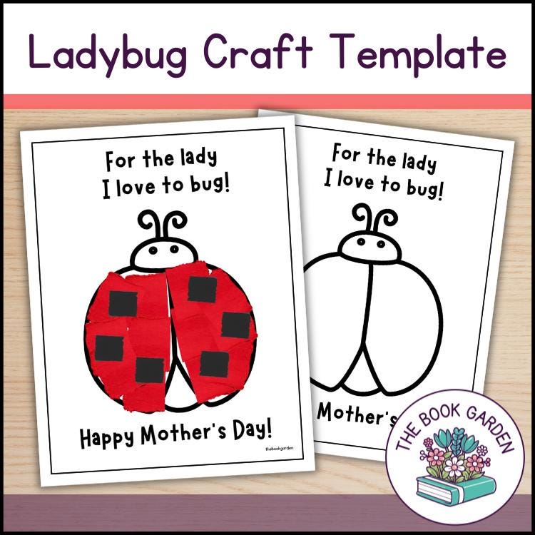 Ladybug Craft Template: Mother's Day Kids Art Activity (PDF)