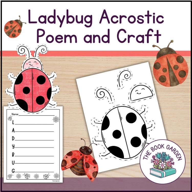 Ladybug Acrostic Poem and Craft: Printable Spring Activity for Kids…