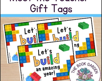 Meet the Teacher Gift Tags, Lego Brick Theme (Digital Download)