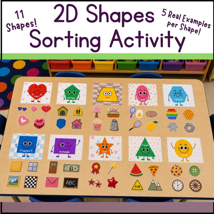 2D Shapes Sorting Activity : Math Educational Printable Activity (PDF ...