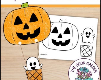Heißluftballon Bastelvorlage: Halloween druckbare Kunstaktivität für Kinder (PDF)