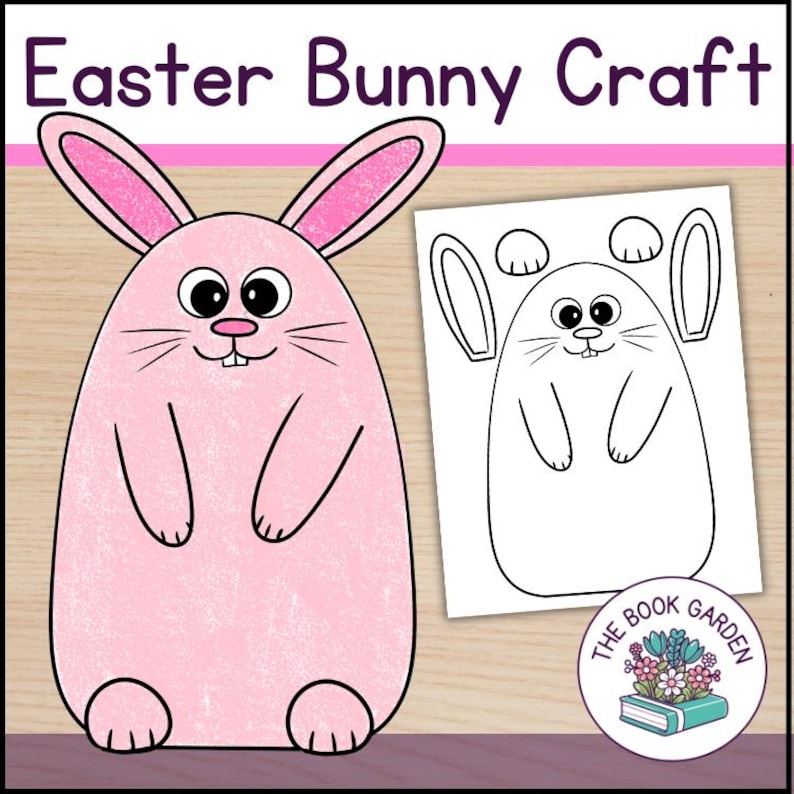 Easter Rabbit Craft Printable Easter Bunny Craft: Printable Easter Art Activity for Kids (PDF) - Etsy