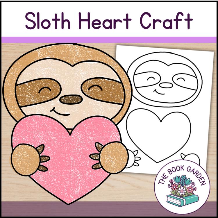 Sloth Heart Craft: Printable Art Activity for Kids (PDF) - Etsy