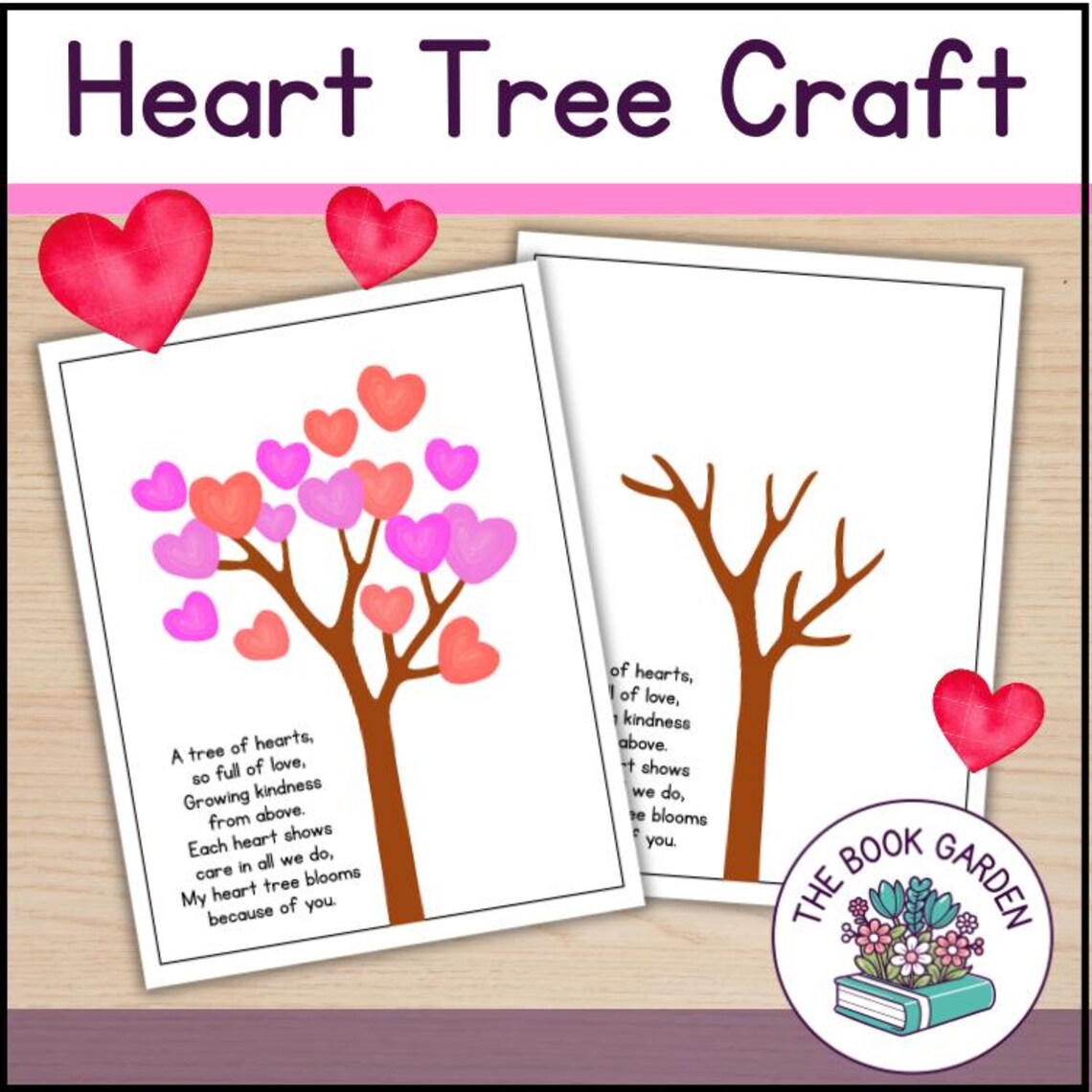 Heart Tree Craft Printable Art Activity for Kids (PDF) Etsy