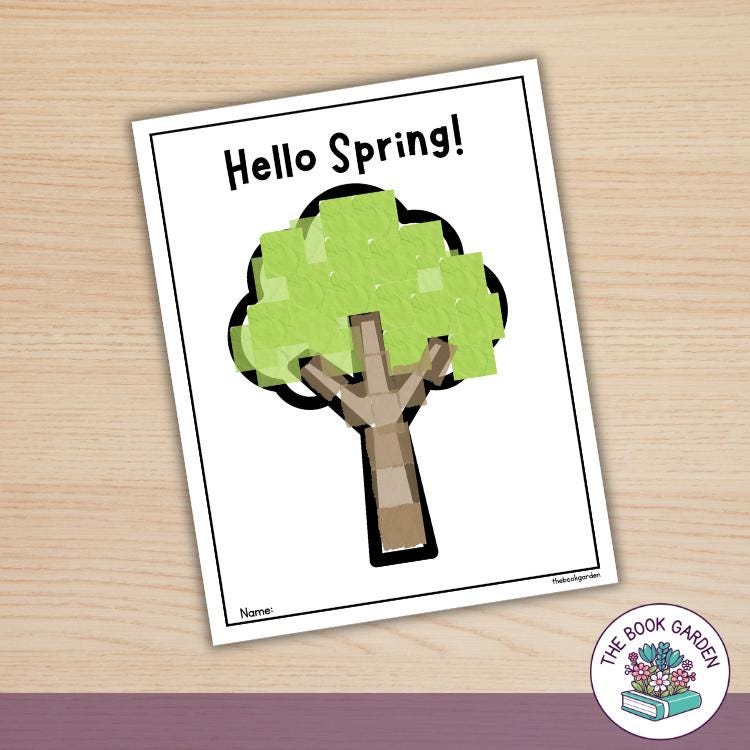 Paper Ripping Tree Tree Ripped Paper Craft: Spring Printable Art Activity for Kids - Etsy ...