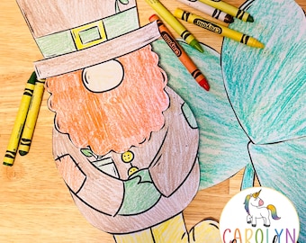 Leprechaun Gnome Printable Craft, Printable Crafts for Kids, St. Patrick's Day Craft for Kids, Easy Printable Crafts for Kids, Kids Crafts