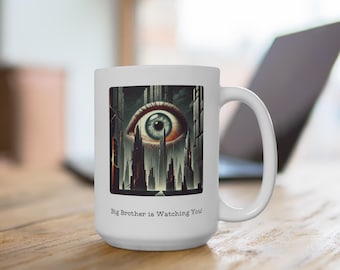 George Orwell 1984 Tasse - Dystopisches Literatur Geschenk für Buchliebhaber - 'Big Brother is Watching You!'