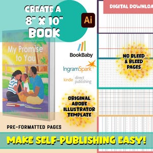 8&quot;x 10&quot; | Adobe Illustrator Interior Page Template With KDP Guides | College Ruled, Wide Ruled, 4x4 Dotted, 4x4 Grid, Blank And Custom!