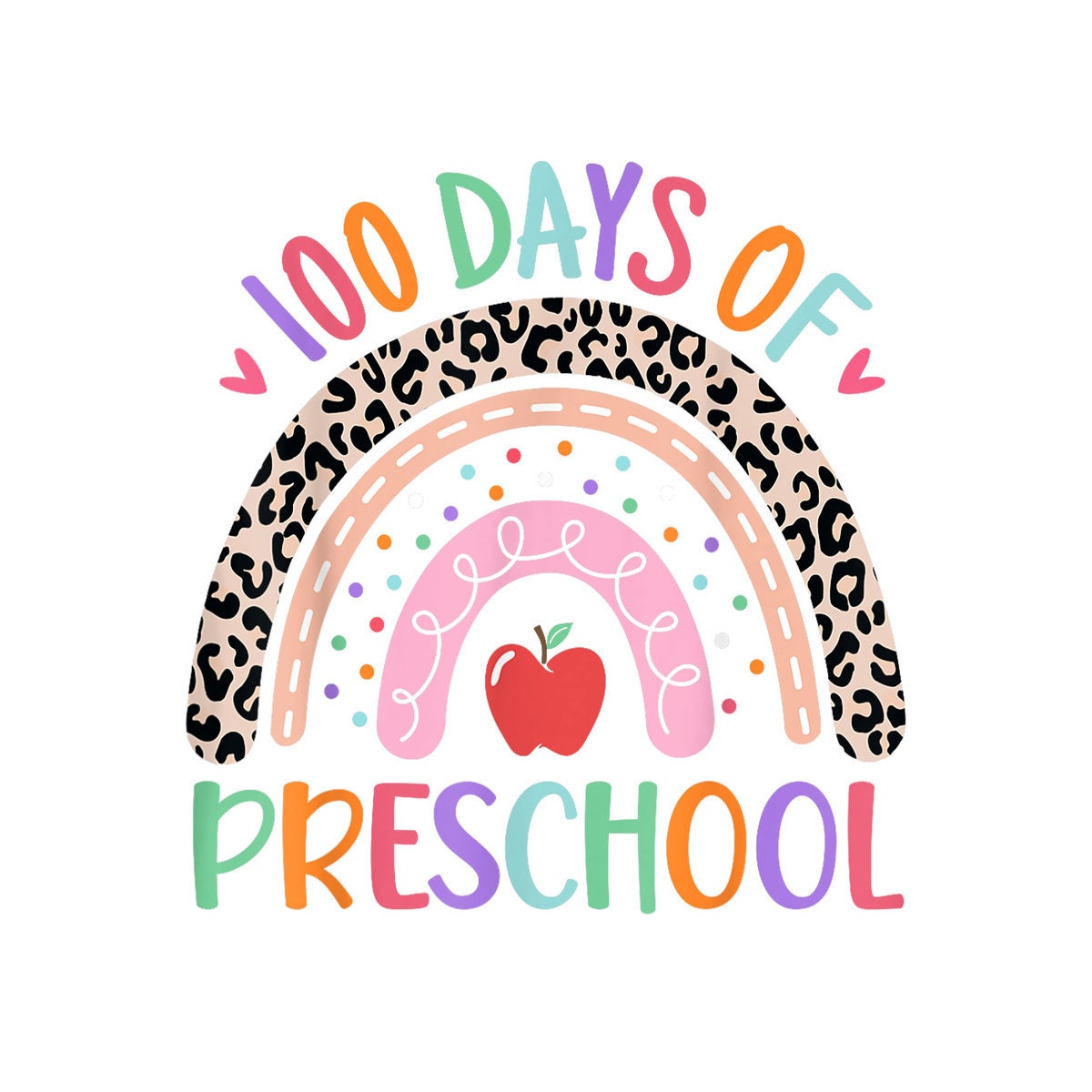 Happy 100 Days of Preschool Teacher Kids 100th Day of School Digital ...