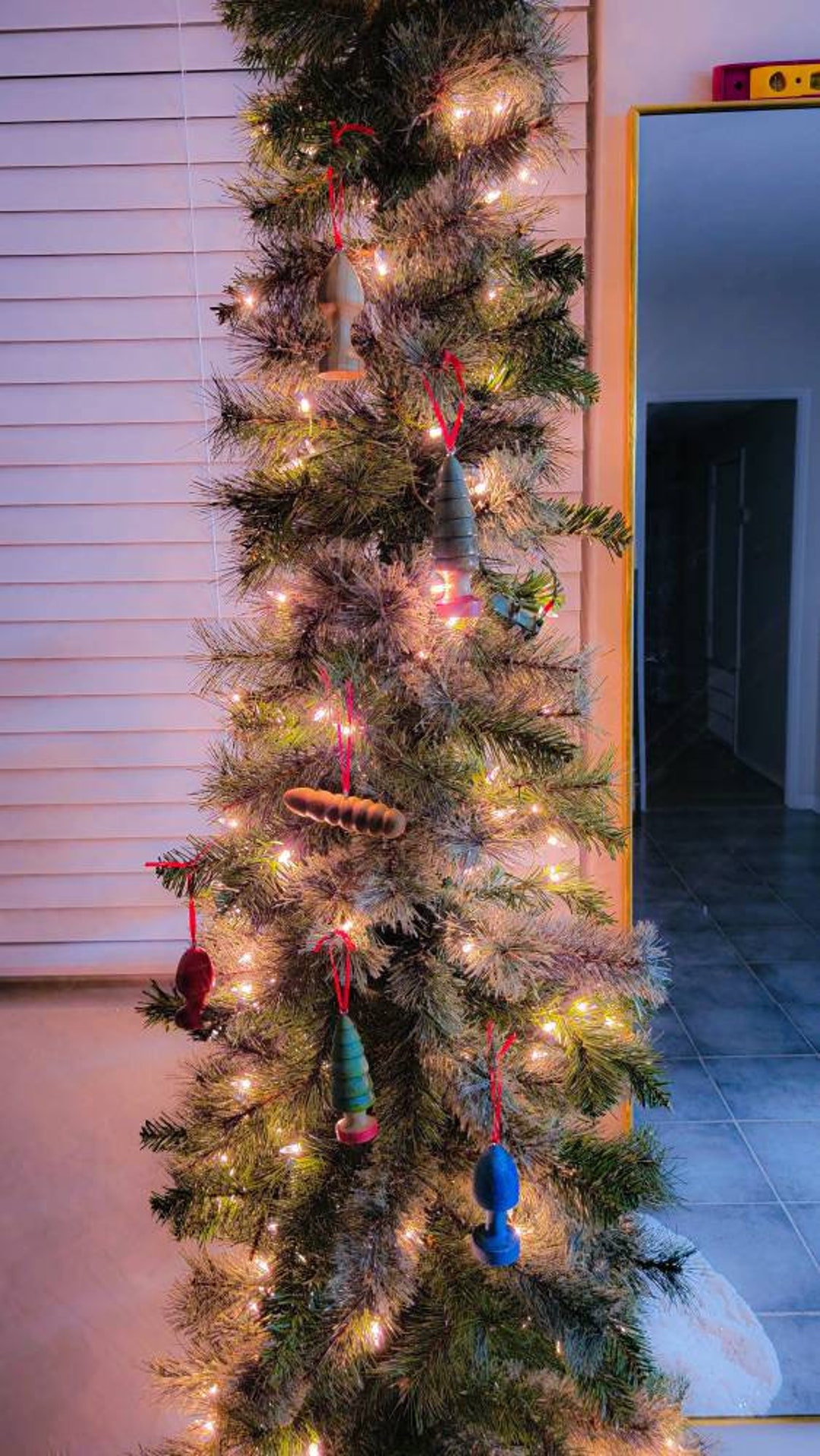 Glittery Yellow Butt Plug Christmas Ornament. Etsy