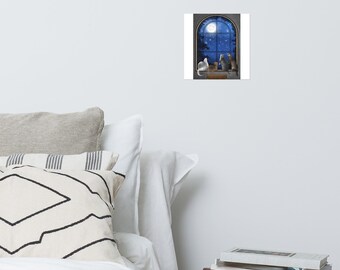 Ferrets Looking At The Moon Art Print