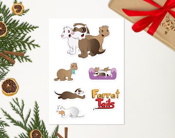 Ferret Tails Animal Sticker sheet