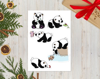 Cute Panda Bear Sticker sheet