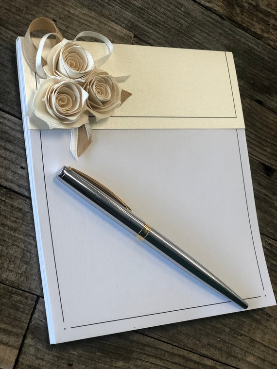 Gift Notepad Neutral Notepad Rustic Notepad Cream Rose Etsy
