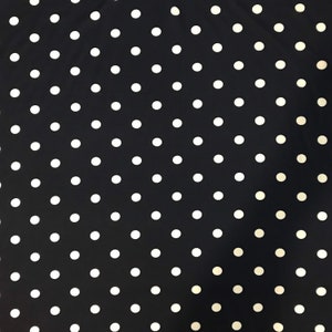 Double Brushed Poly Polka Dot Print Fabric ~ Navy ~ DBP ~ by the half meter ~ Poly Spandex, Polyester Spandex