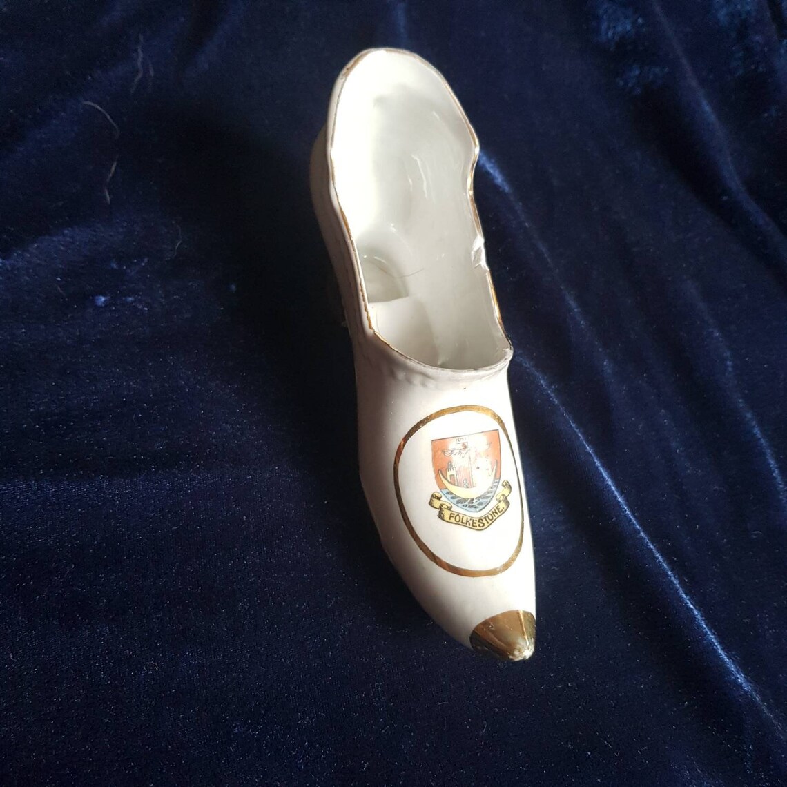 Antique porcelain miniature souvenir shoe from Folkestone. Etsy