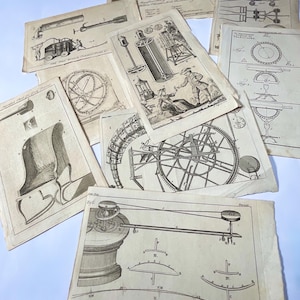 A collection of nine original 18th century engravings. Antique ephemera.