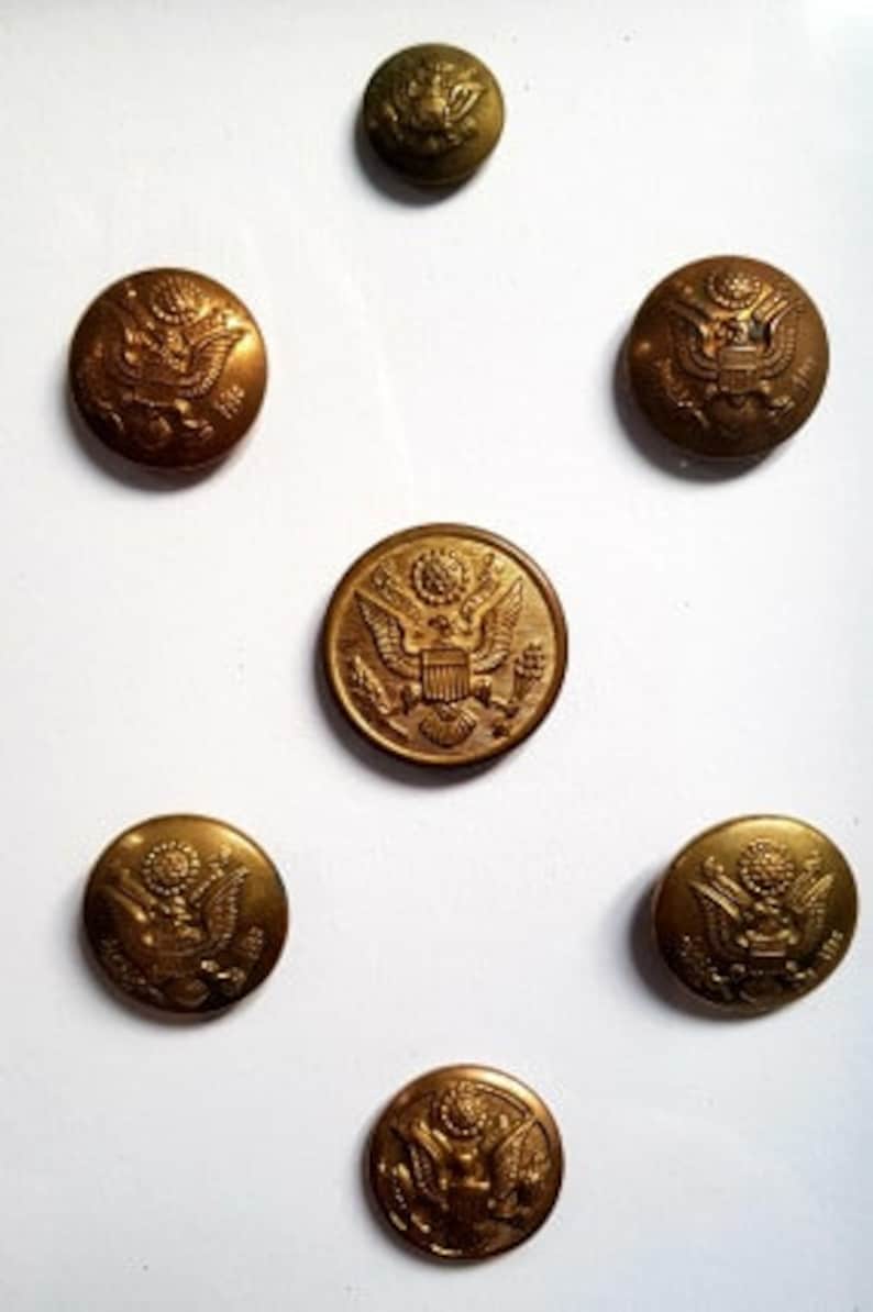 Antique US Army Brass Buttons Collectable Militaria Etsy