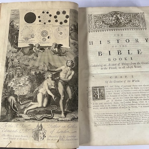 History of the Bible by Thomas Stackwood, 1733. Two lavishly illustrated volumes.